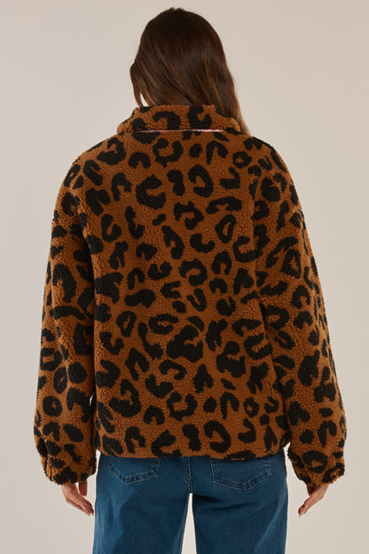 Jayne Fleece Jacket Animal Print