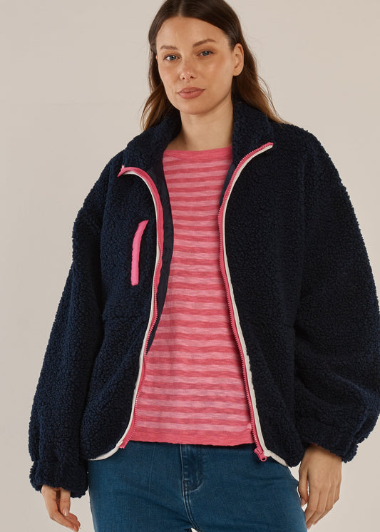 Jayne Fleece Jacket Navy