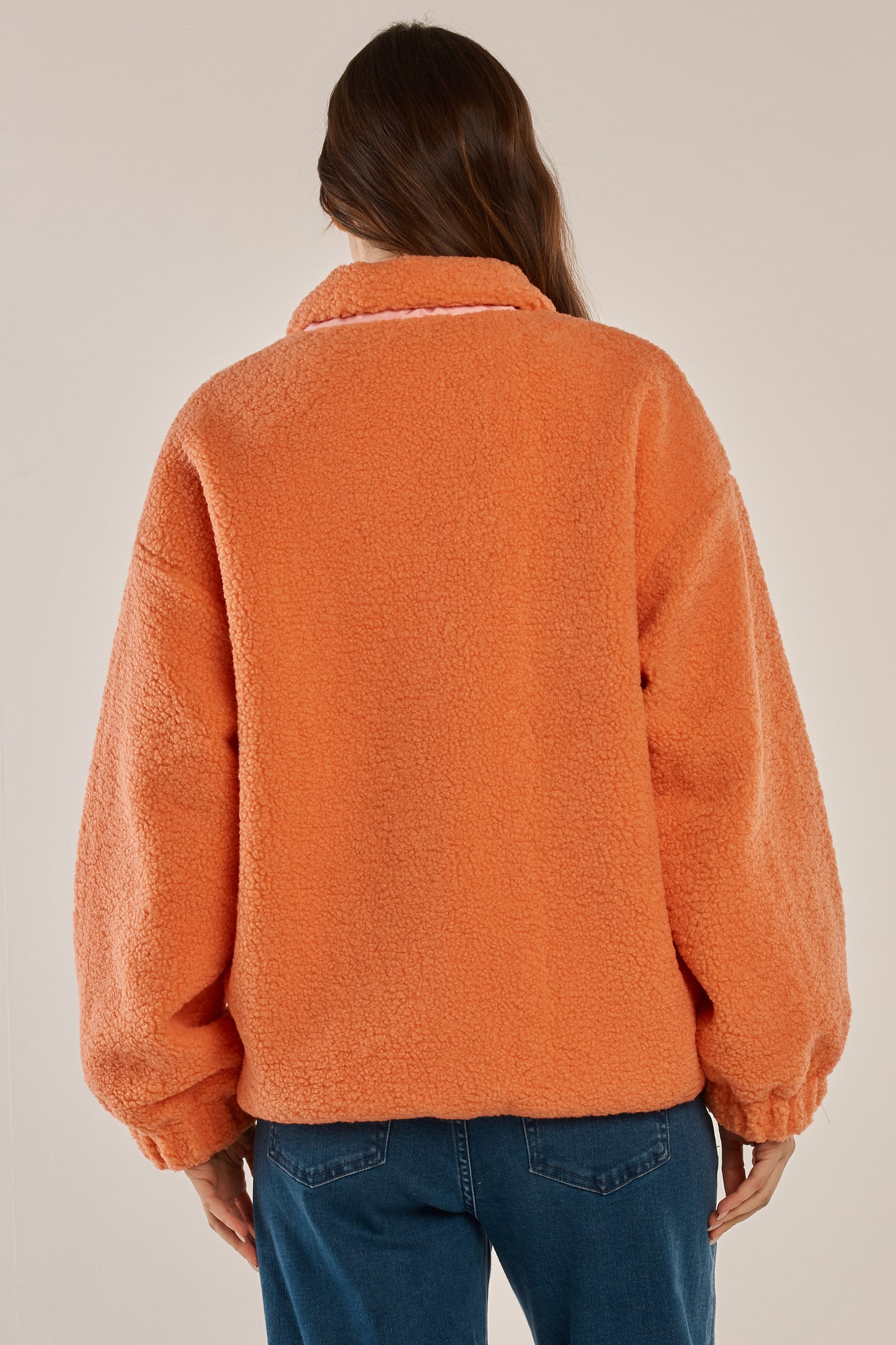 Jayne Fleece Jacket Pale Pink/Orange