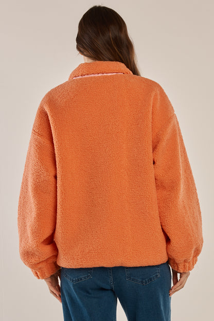 Jayne Fleece Jacket Pale Pink/Orange