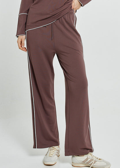 Evelyn Wide Leg Jogger Pant in Nutmeg