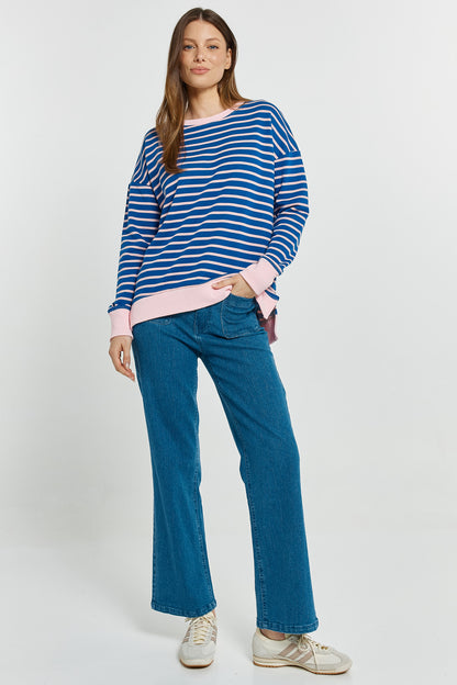 Tide Sweatshirt in Blue/Pink Stripe