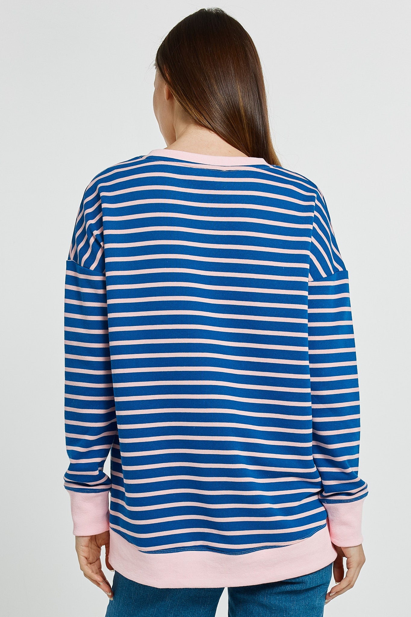 Tide Sweatshirt in Blue/Pink Stripe