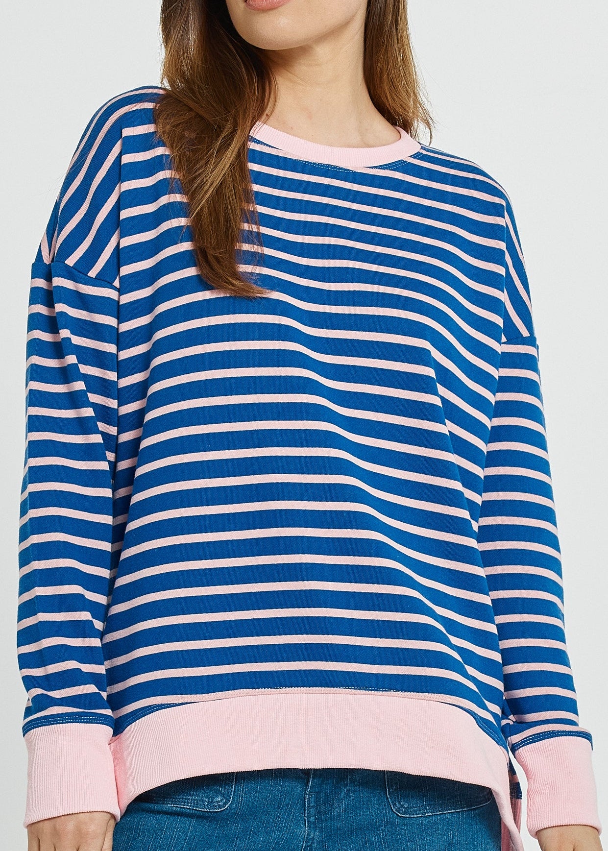 Tide Sweatshirt in Blue/Pink Stripe