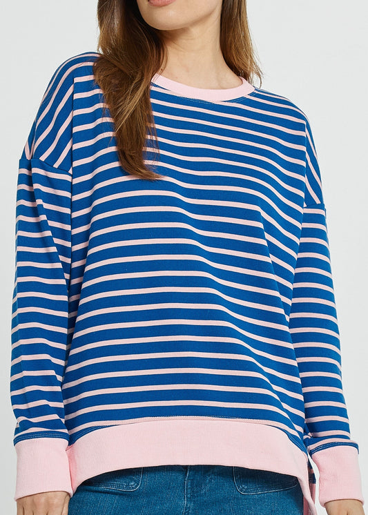 Tide Sweatshirt in Blue/Pink Stripe