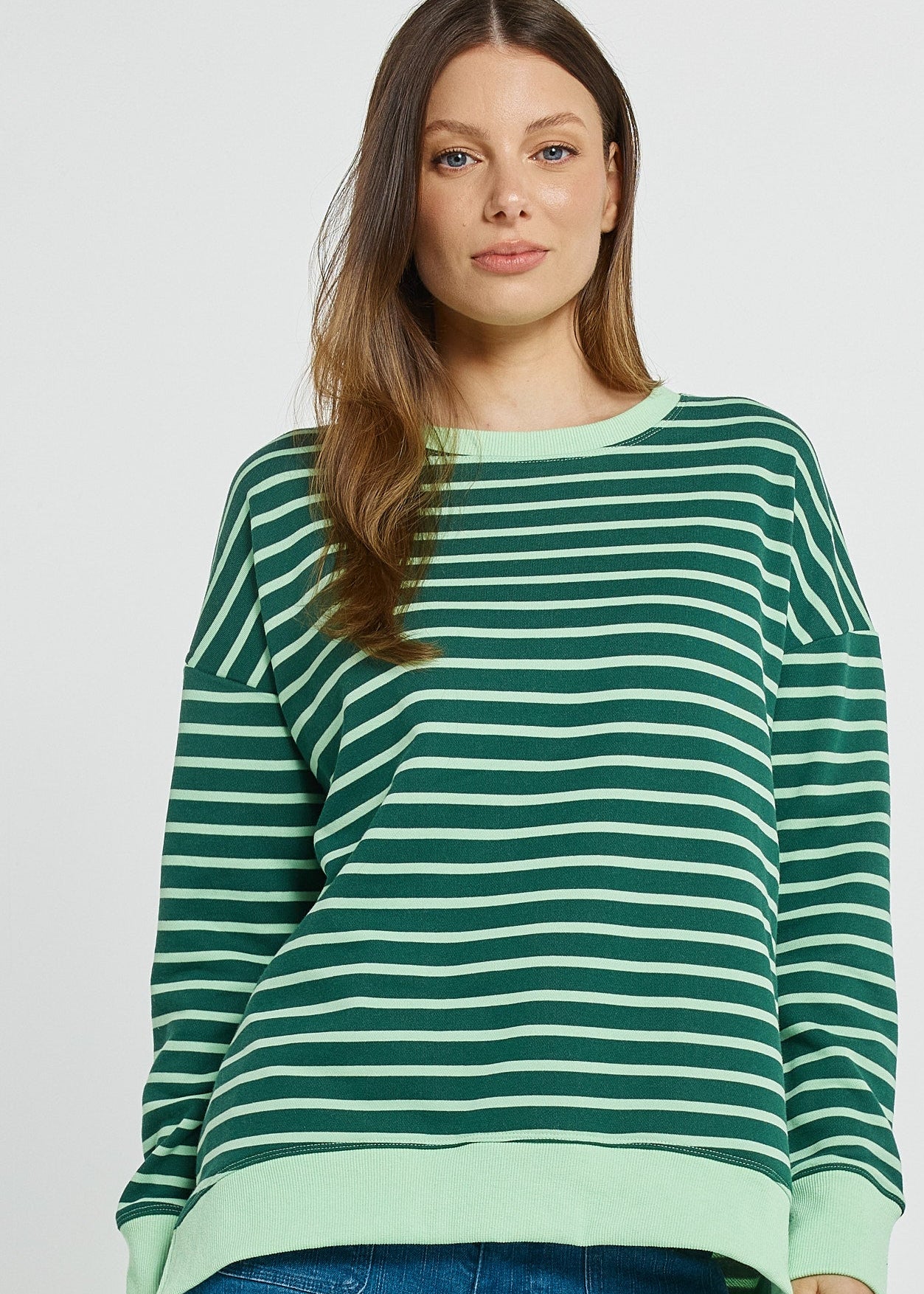 Tide Sweatshirt in Green Stripe