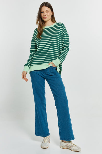 Tide Sweatshirt in Green Stripe