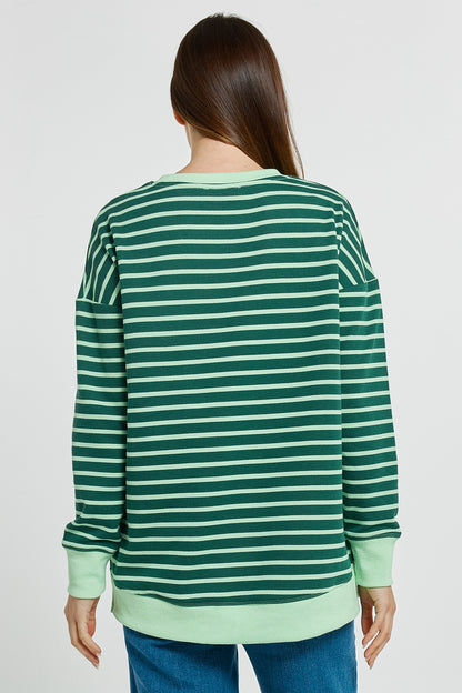 Tide Sweatshirt in Green Stripe