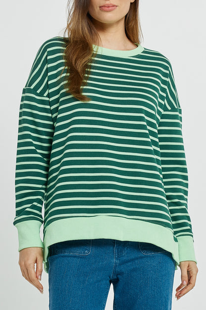 Tide Sweatshirt in Green Stripe
