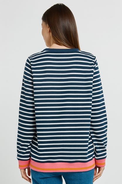 Tyra Sweatshirt in Navy/White Stripe