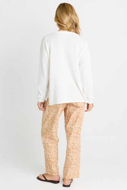 Quinn Denim Cotton Jogger in Ocelot