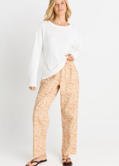 Quinn Denim Cotton Jogger in Ocelot