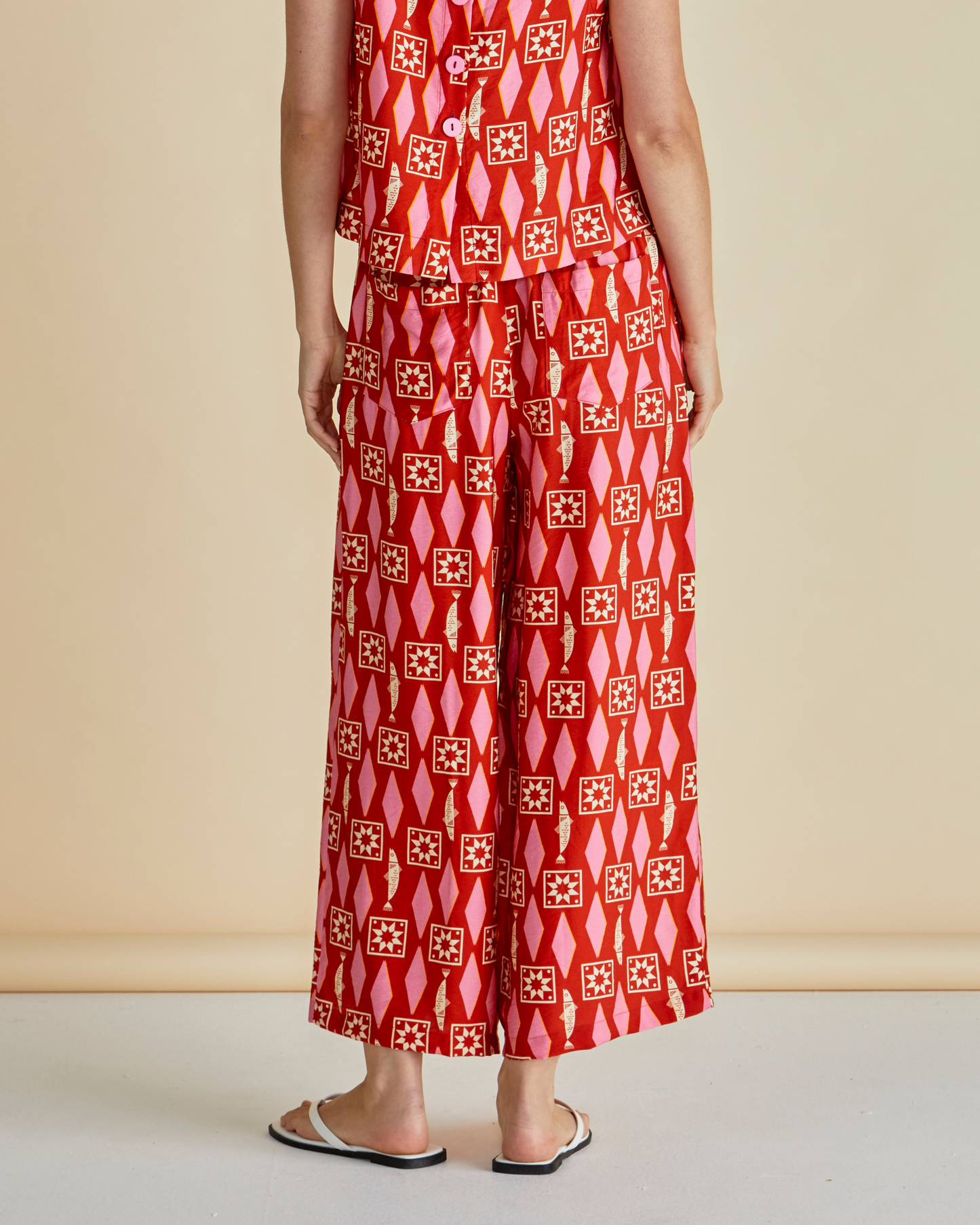 Copacabana Pant Sardinia Print betty basics stockist loloma living tamborine mountain