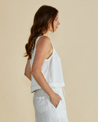 betty basics stockist loloma living copacaba shell top in white clothing shop tamborine mountain