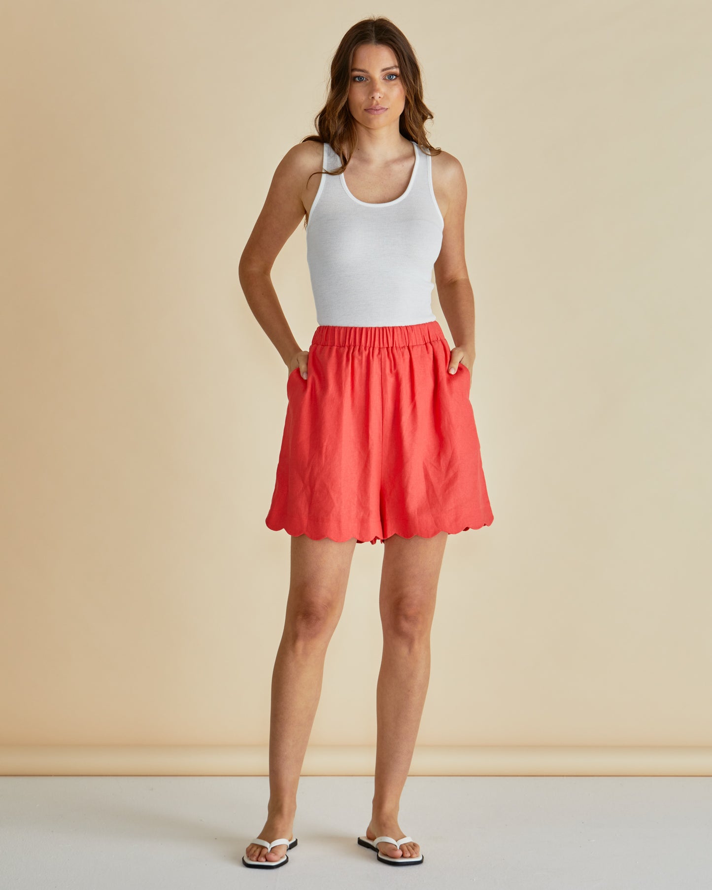 Betty Basics Seraphina Shorts Red from Loloma Living tamborine Mountain