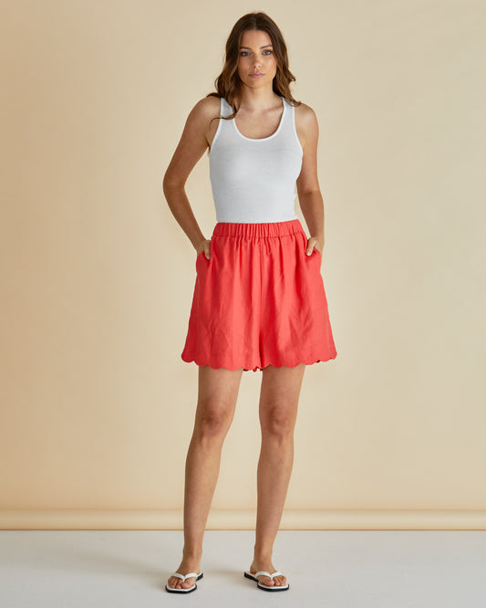 Betty Basics Seraphina Shorts Red from Loloma Living tamborine Mountain
