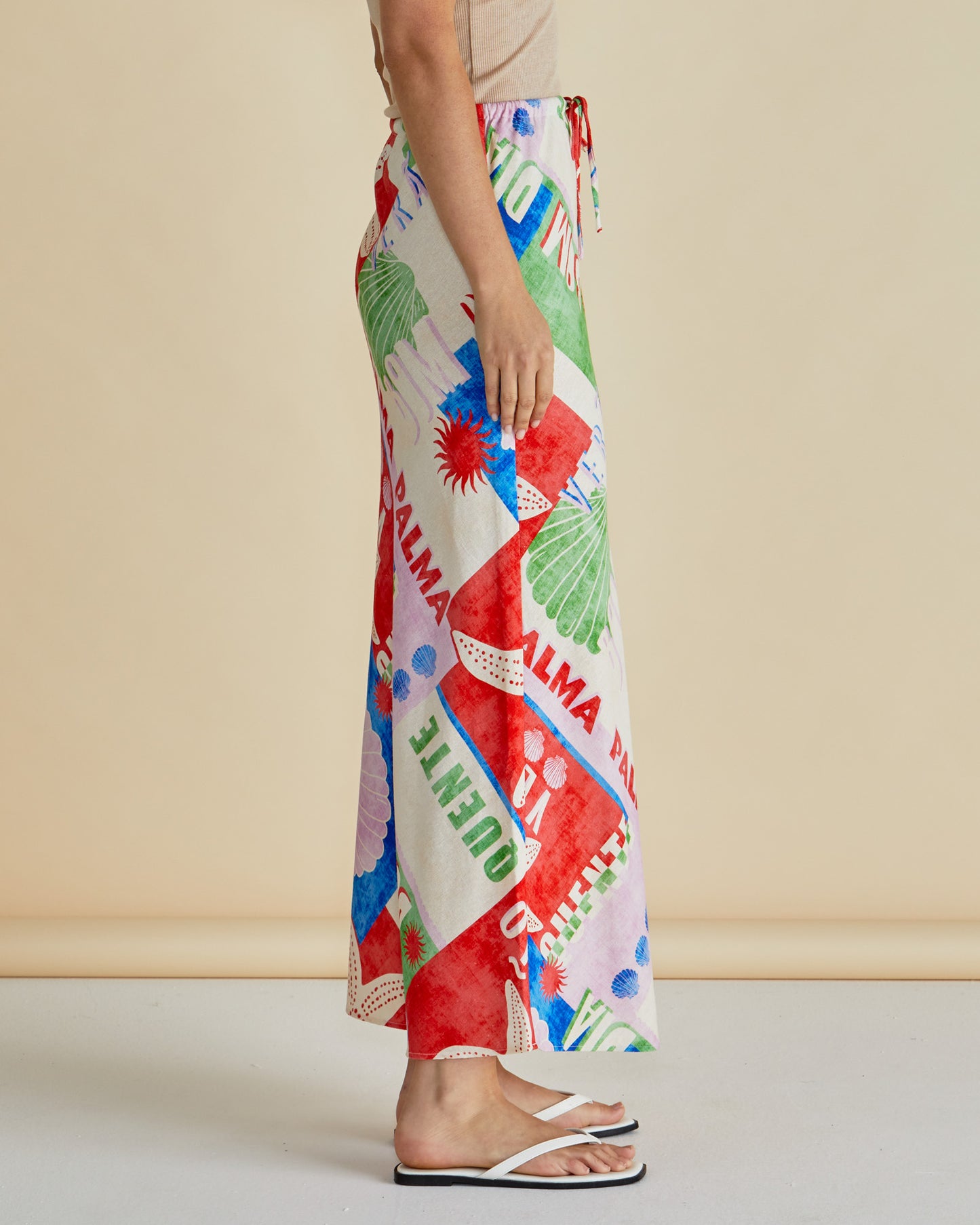 Brooke Bias Skirt in Seashell Print