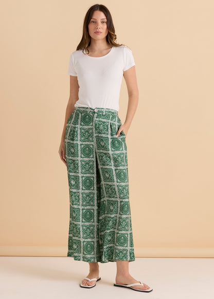 Pearl Polazzo Pant Floral Green