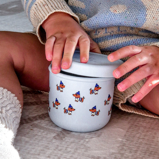 BBcino Reusable Snack Pot: Dagwood Dog Blue