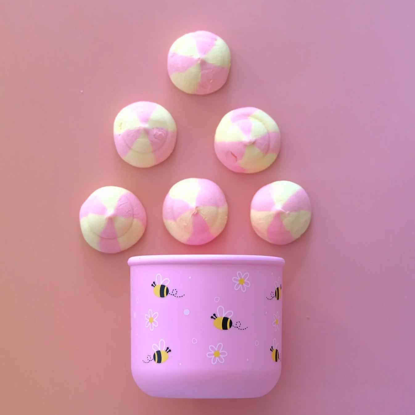 BBcino Reusable Snack Pot: Bumble Bee Pink