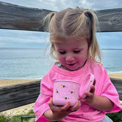 BBcino Reusable Snack Pot: Bumble Bee Pink