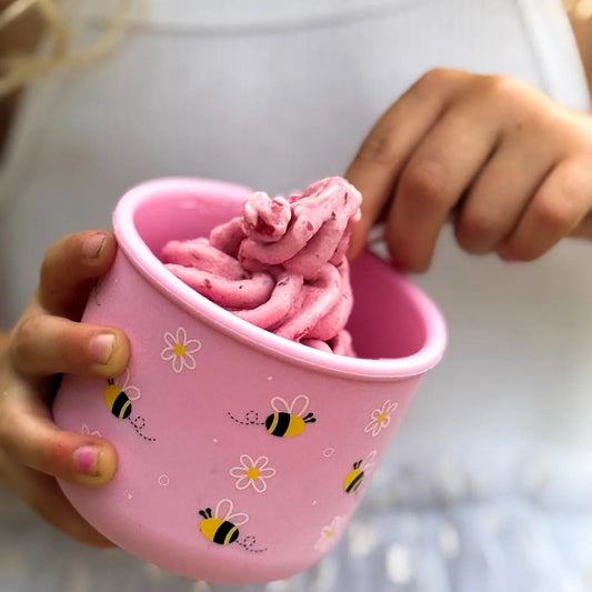 BBcino Reusable Snack Pot: Bumble Bee Pink