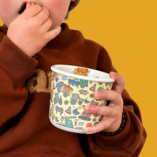 BBcino Reusable Snack Pot: Dig It Trucks
