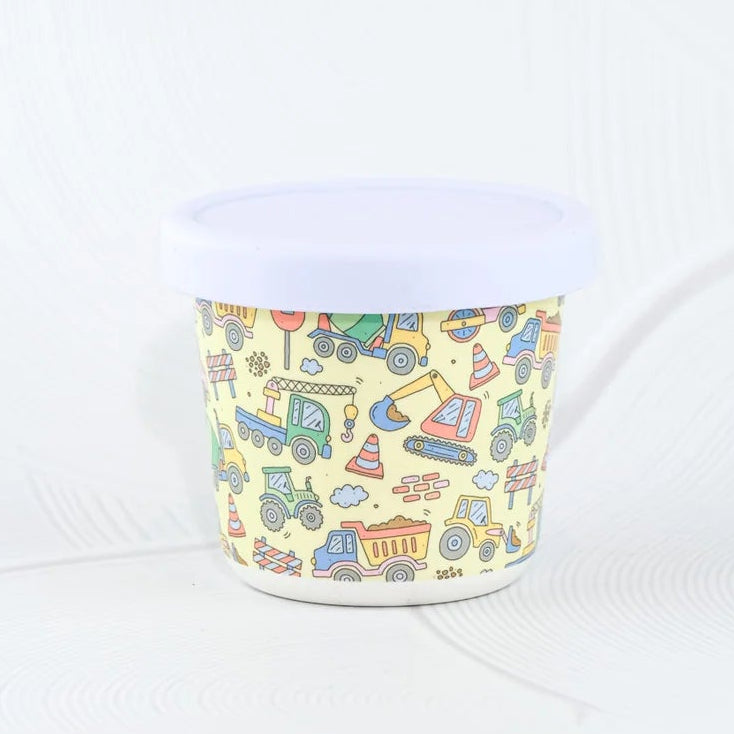 BBcino Reusable Snack Pot: Dig It Trucks