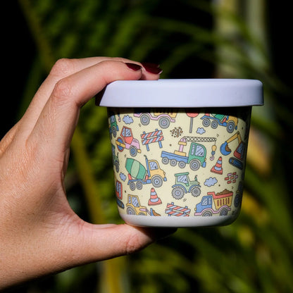 BBcino Reusable Snack Pot: Dig It Trucks