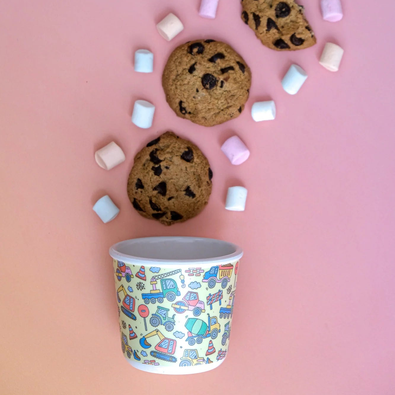 BBcino Reusable Snack Pot: Dig It Trucks