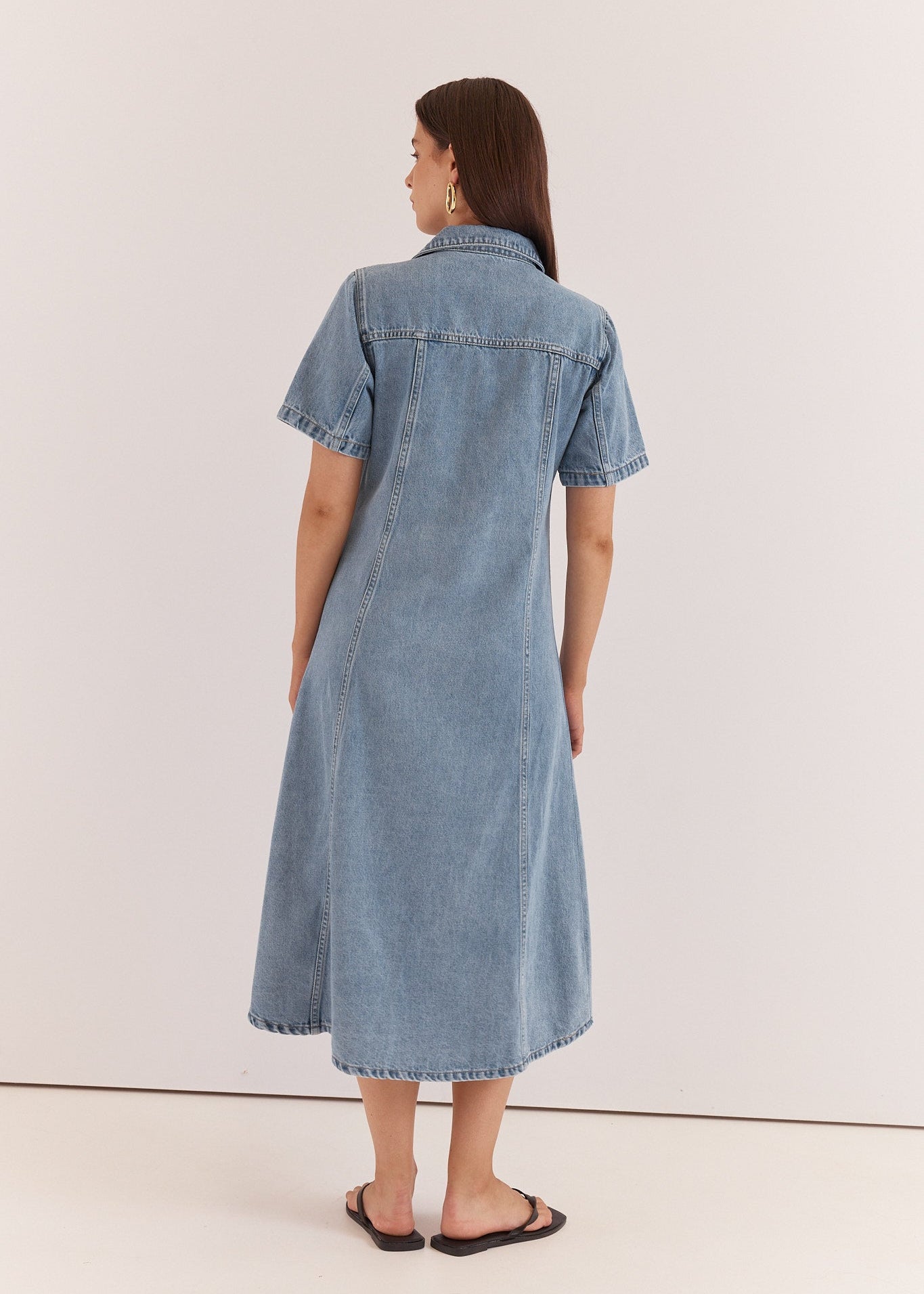 Kara Denim Midi Dress in 90's Blue by SASS