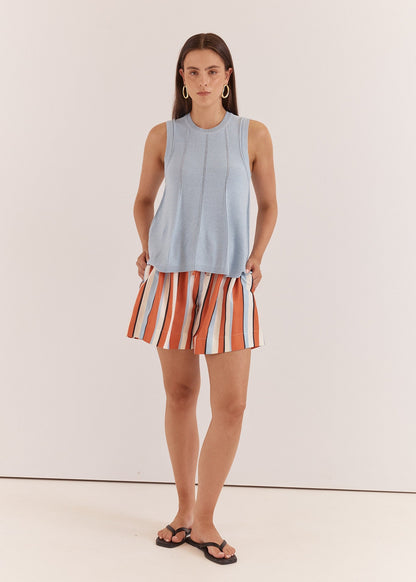 Krista Pointelle Tank in Pale Blue by SASS