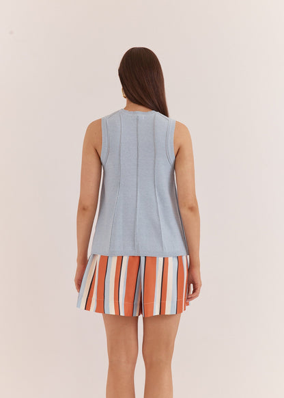 Krista Pointelle Tank in Pale Blue by SASS