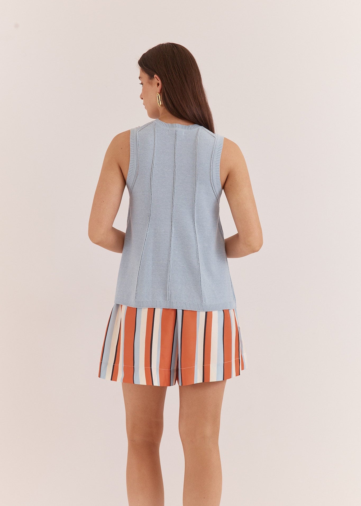 Krista Pointelle Tank in Pale Blue by SASS