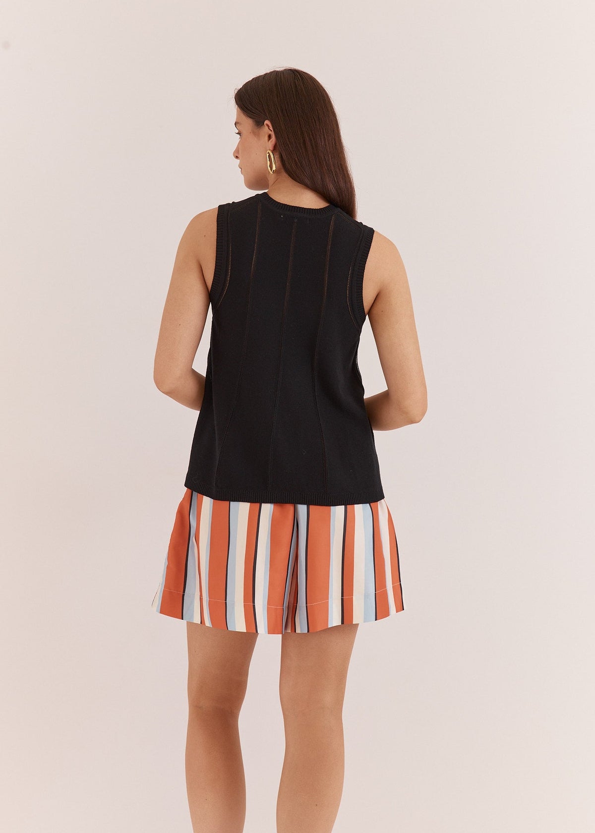 Sarah Relaxed Short in Multi Stripe Print Orange by SASS