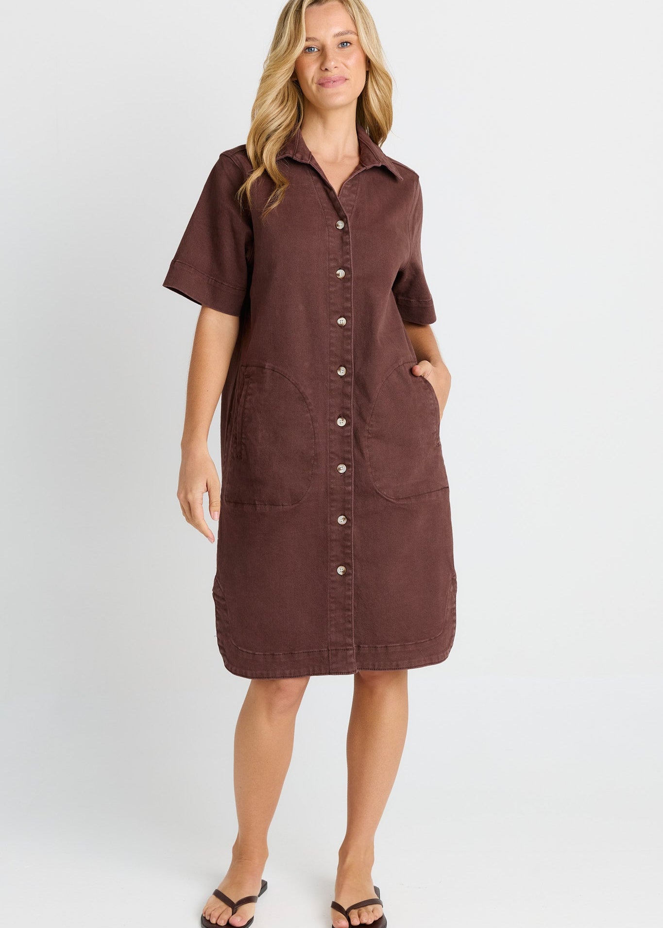 Dawson Denim Dress in Chocolate by Betty Basics