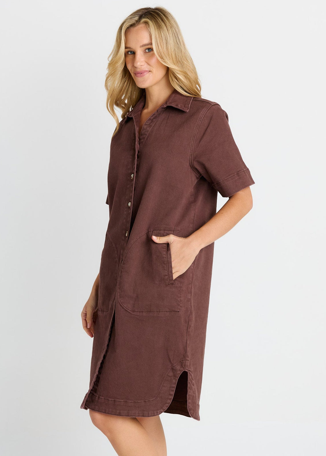 Dawson Denim Dress in Chocolate by Betty Basics