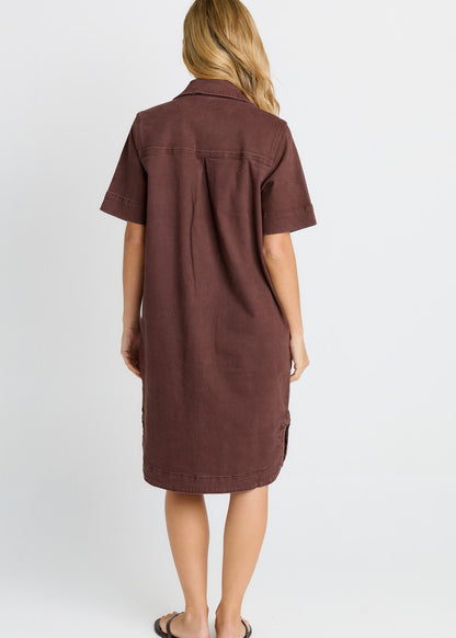 Dawson Denim Dress in Chocolate by Betty Basics