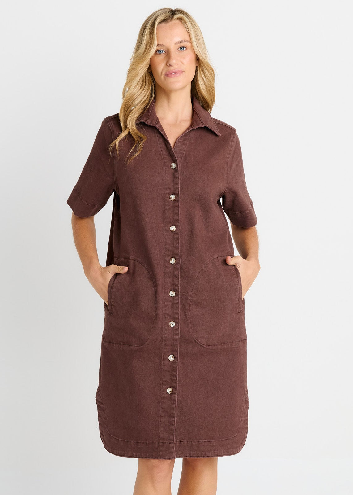 Dawson Denim Dress in Chocolate by Betty Basics