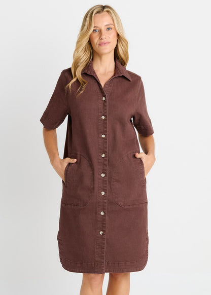Dawson Denim Dress in Chocolate by Betty Basics