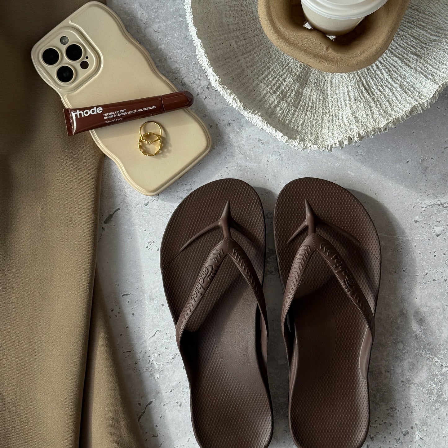 Archies Arch Support Thongs: Chocolate