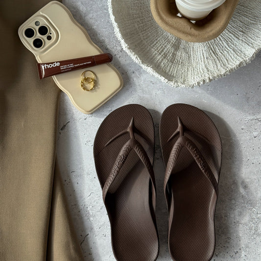 Archies Arch Support Thongs: Chocolate