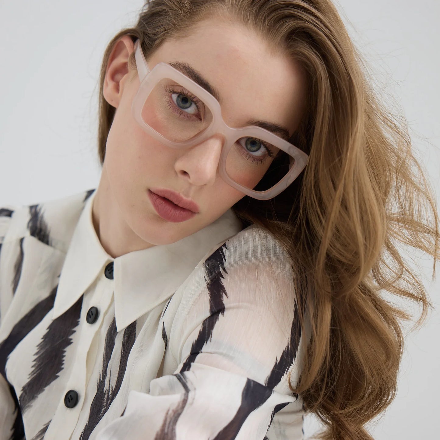 Aria Pink Anti Blue Light Reading Glasses by Captivated Eyewear