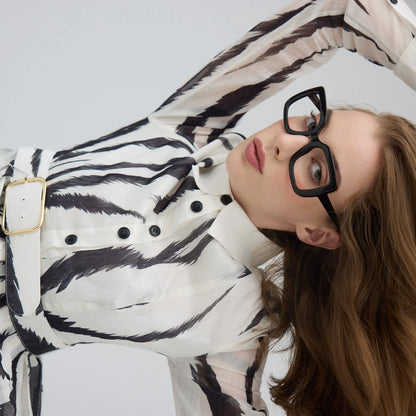 Aria Black Anti Blue Light Reading Glasses by Captivated Eyewear