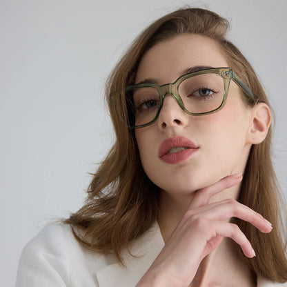 Kai Green Anti Blue Light Reading Glasses by Captivated Eyewear
