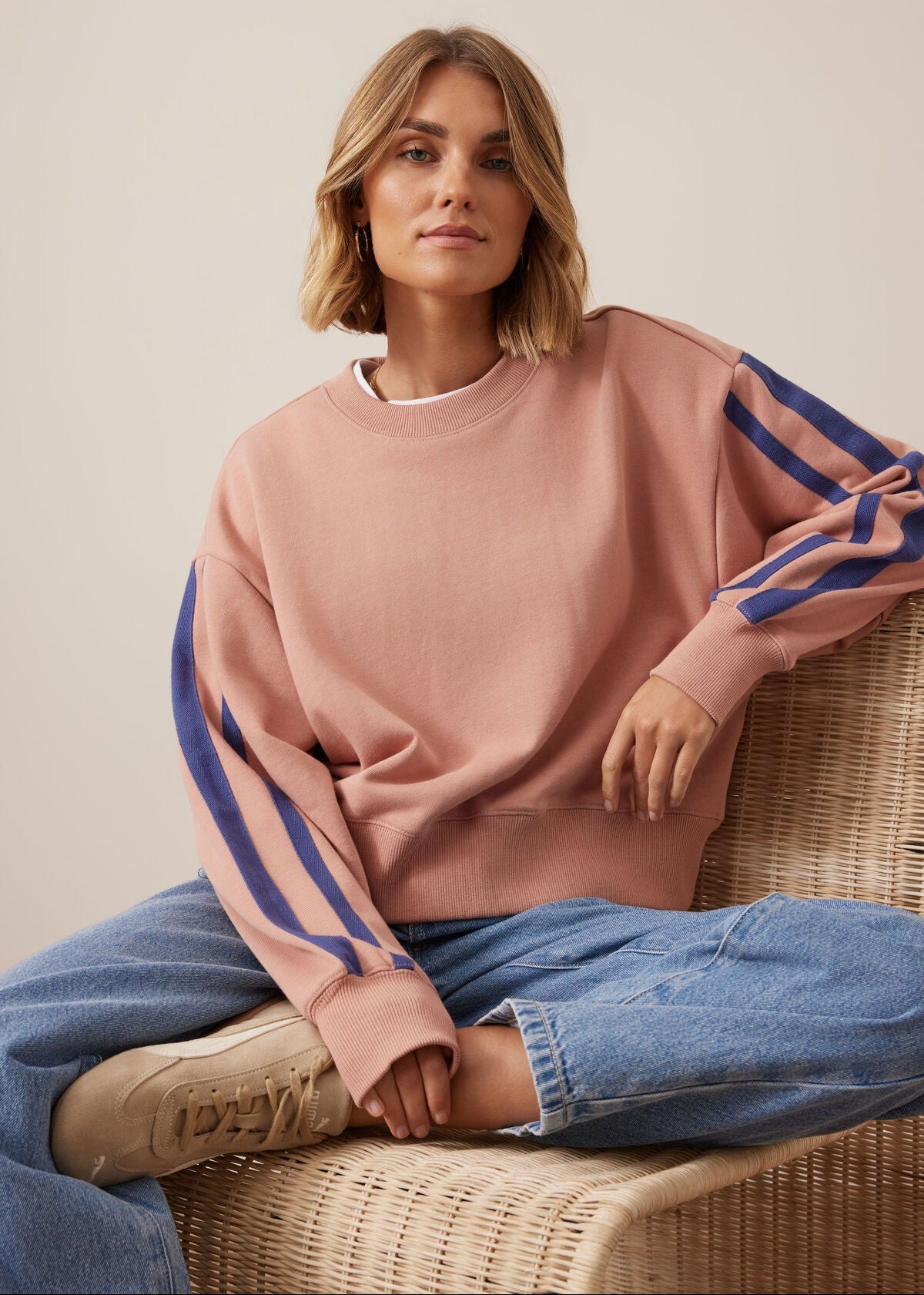 Sasha Sporty Slouchy Crew Pink Clay by Ceres Life