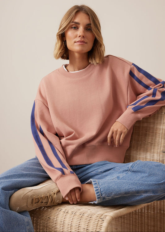 Sasha Sporty Slouchy Crew Pink Clay by Ceres Life