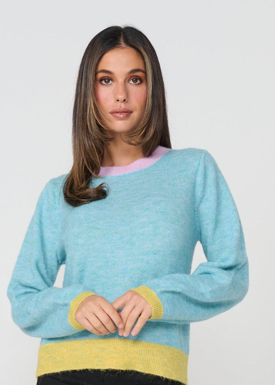 Seafoam Block Colour Knit