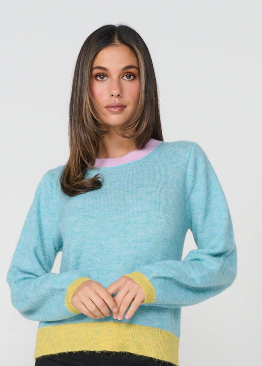 Seafoam Block Colour Knit