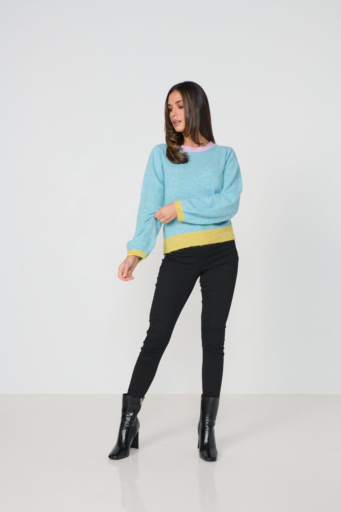 Seafoam Block Colour Knit